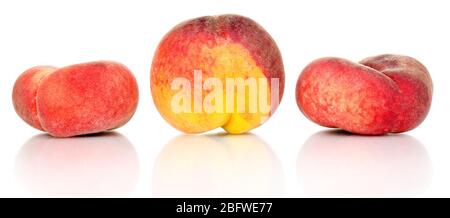 ripe peaches isolated on white Stock Photo