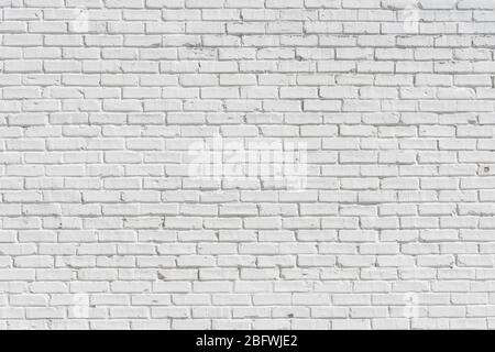 Old Brick painted white wall, can be used for texture or background Stock Photo
