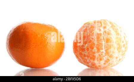 two sweet orange isolated on white Stock Photo