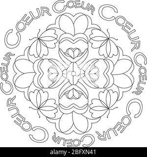 Download Coloring page for adults with mandala and dream word ...