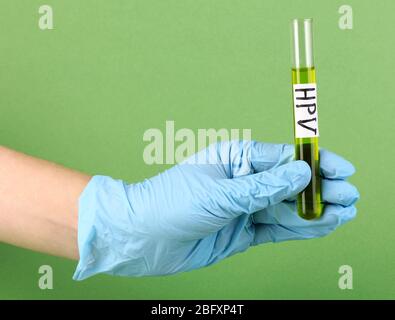 Test tube labeled Human Stock Photo