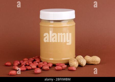 Download Closed Glass Jar Of Crunchy Peanut Butter With White Background Stock Photo Alamy Yellowimages Mockups