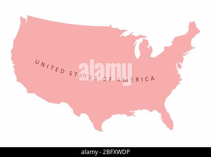 USA colorful map silhouette on white background with label Stock Vector