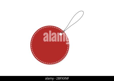 Red Price Tag. Vector illustration. Realistic discount tag, isolated. Stock Vector