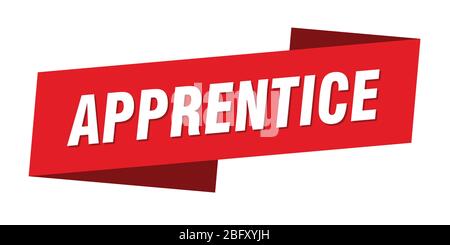 apprentice banner template. apprentice ribbon label sign Stock Vector