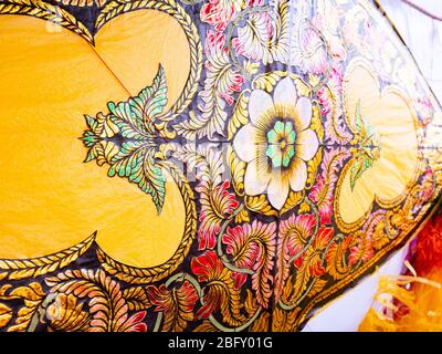 Close-up of traditional kite from Southern Thailand during Satun International Kite Festival in Satun, Thailand, February 2020. The kites from this ar Stock Photo
