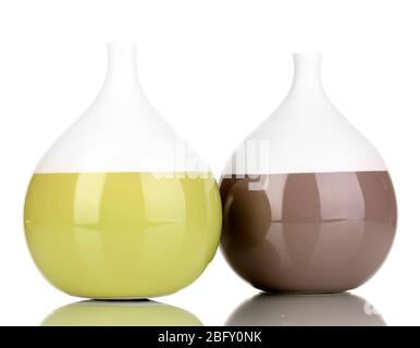 decorative ceramic vessels isolated on white Stock Photo