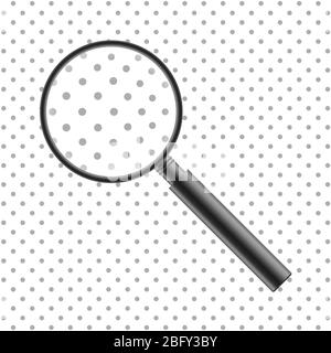 Vector 3d Realistic metal Magnifying Glass, Magnifying Glass icon in  Close-up, highlighted on a black and white background. Magnifying glass  design template. Top view 8151174 Vector Art at Vecteezy