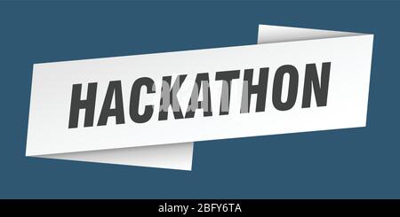 hackathon banner template. hackathon ribbon label sign Stock Vector