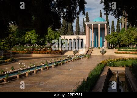 The Tomb of Saadi commonly known as Saadie (Persian: سعدیه), is a tomb and mausoleum dedicated to the Persian poet Saadi in the Iranian city of Shiraz. Stock Photo