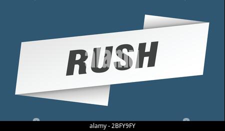 rush banner template. rush ribbon label sign Stock Vector