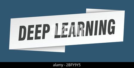 deep learning banner template. deep learning ribbon label sign Stock Vector
