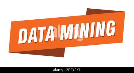 data mining banner template. data mining ribbon label sign Stock Vector