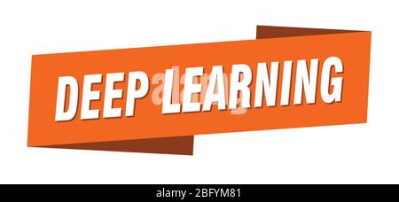 deep learning banner template. deep learning ribbon label sign Stock Vector