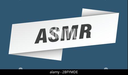 asmr banner template. asmr ribbon label sign Stock Vector