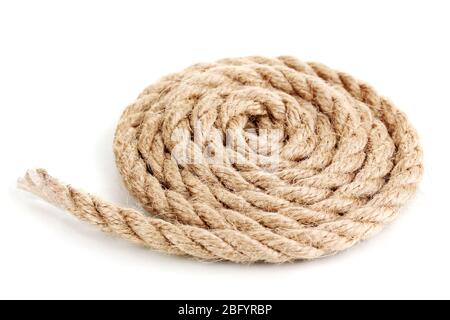 Skein of rope isolated on white Stock Photo