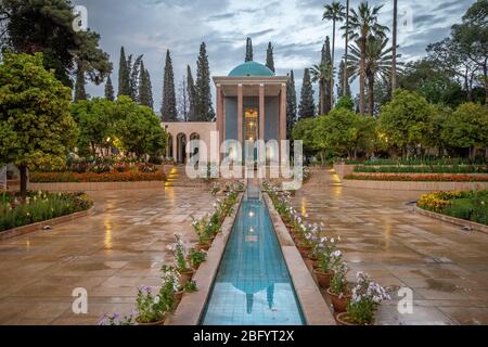 The Tomb of Saadi commonly known as Saadie (Persian: سعدیه), is a tomb and mausoleum dedicated to the Persian poet Saadi in the Iranian city of Shiraz. Stock Photo