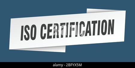 iso certification banner template. iso certification ribbon label sign ...