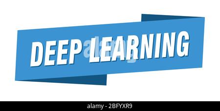 deep learning banner template. deep learning ribbon label sign Stock Vector