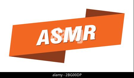 asmr banner template. asmr ribbon label sign Stock Vector