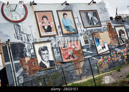 Mural with old fashioned singers, South Philly, Philadelphia, Pennsylvania Stock Photo