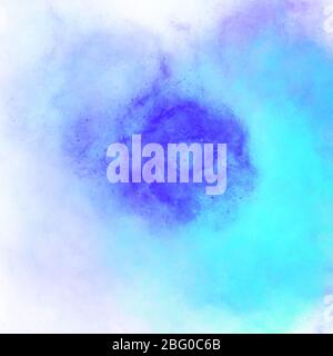 Blue gradient stains hand drawing, watercolor stain with splashes. Dark light hue of blue. Abstract backdrop wallpaper background, beautiful texture s Stock Photo