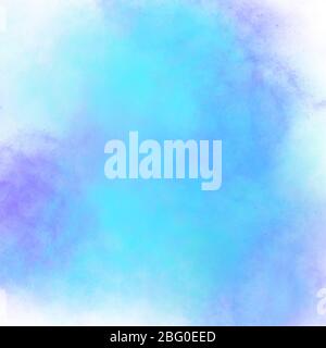 Blue spot of watercolor paint with gradient. Abstract backdrop wallpaper background, beautiful texture stains of paint digital illustration imitation Stock Photo