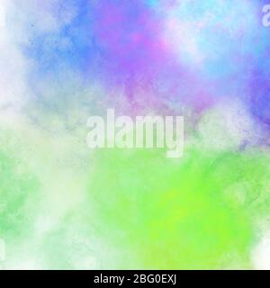 Blue green watercolor paint with gradient. Abstract backdrop wallpaper background, beautiful watercolor texture stains paint digital illustration Stock Photo