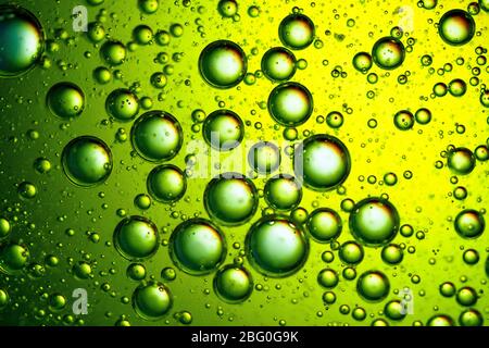 Oil bubbles in water Stock Photo