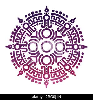 Colorful ancient mexican mythology symbol isolated on white background. Vector illustration Stock Vector