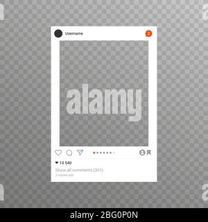 Photo frame inspired for friends internet sharing - modern frame template. Vector illustration Stock Vector