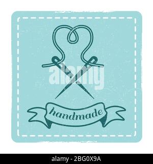 Vintage retro hipster handmade emblem badge design style. Vector illustration Stock Vector