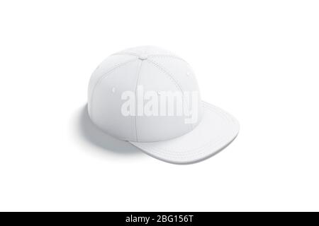 Blank white jeans snapback mockup, side view Stock Photo