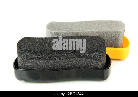 Shoe shine sponges, isolated on white Stock Photo