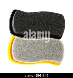 Shoe shine sponges, isolated on white Stock Photo