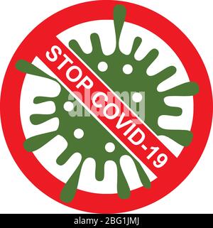 Stop the coronavirus Covid-19. Warning against the spread of the pandemic. Isolated sign on a transparent background, vector Stock Vector