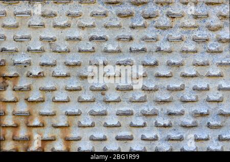 Old perforated metal close-up. Rusty Sheet Metal. Abstract background. Select a focus. Stock Photo