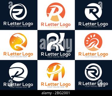 Abstract R letter logo branding design. Stock Vector
