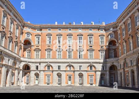 Inner courtyard of the Royal Palace of Caserta, Italy Stock Photo