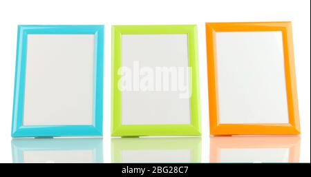 Colorful photo frames isolated on white Stock Photo