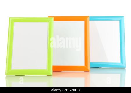 Colorful photo frames isolated on white Stock Photo