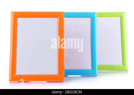 Colorful photo frames isolated on white Stock Photo