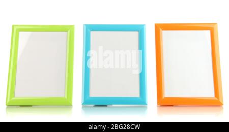 Colorful photo frames isolated on white Stock Photo