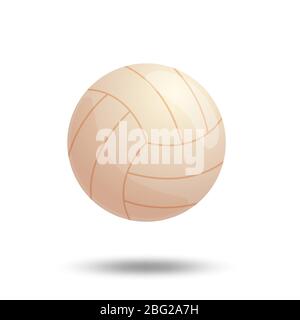 White volleyball ball isolated on white background. Vector illustration Stock Vector