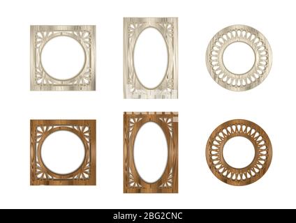 set of wooden frames Stock Vector