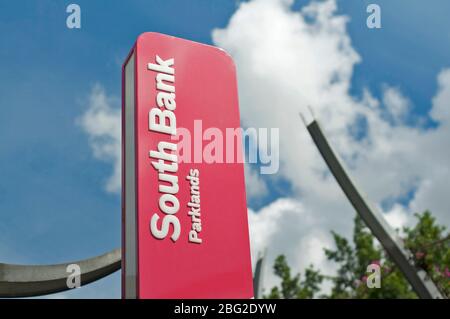 Brisbane, Queensland, Australia - 4th March 2020 : Close up of the South Bank parklands sign located in Brisbane, Australia Stock Photo