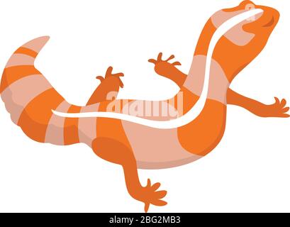 Orange lizard, illustration, vector on white background Stock Vector