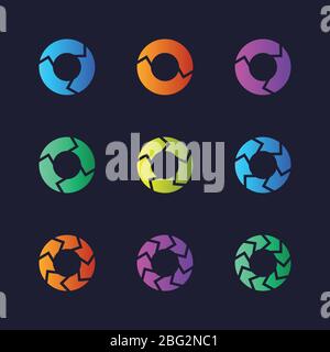 Chart pie circular diagrams with options. Vector marketing graphs, infochart collection. Round chart template for presentation business diagram strate Stock Vector