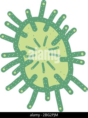 Green dotted virus, illustration, vector on white background Stock Vector