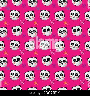 panda  seamless pattern animal vector illustration background Stock Vector